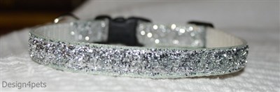 silver breakaway sparkling unique handmade cat collar