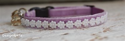 lavender breakaway unique handmade pearl cat collar