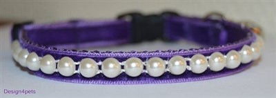 purple breakway handmade velvet cat collar