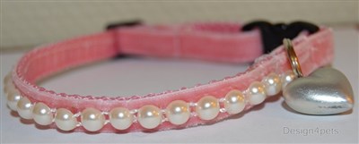 pink velvet breakaway unique handmade cat collar