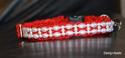 crochet cat collar red breakaway unique handmade